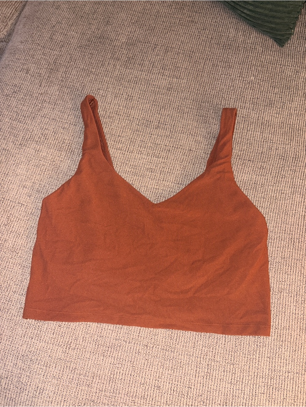 aerie Rust Ribbed V-Neck Bralette